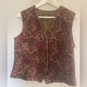 Rafaella Multicolor Floral Tapestry Vest